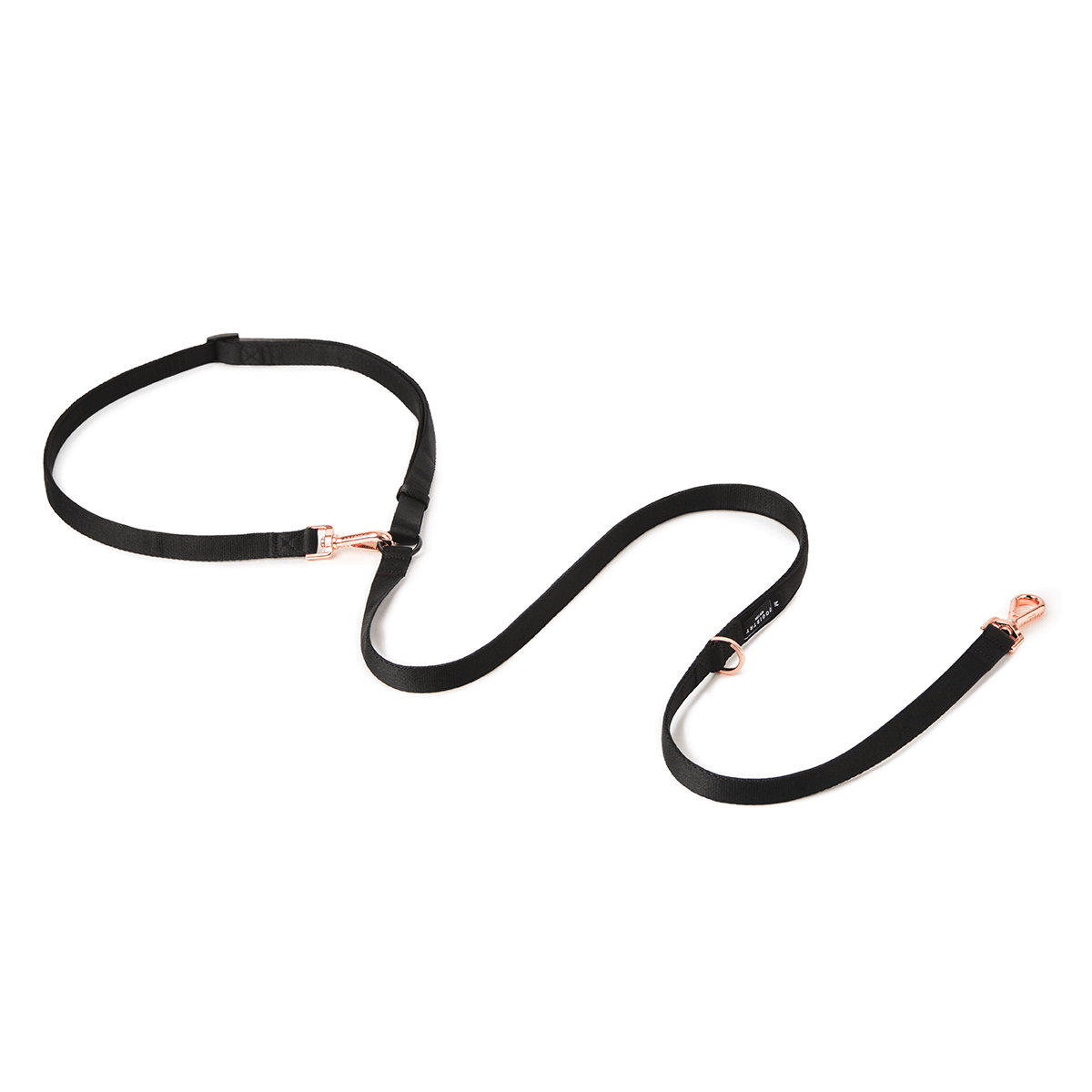 Metro Hands Free Leash - Black / Shiny Rose Gold