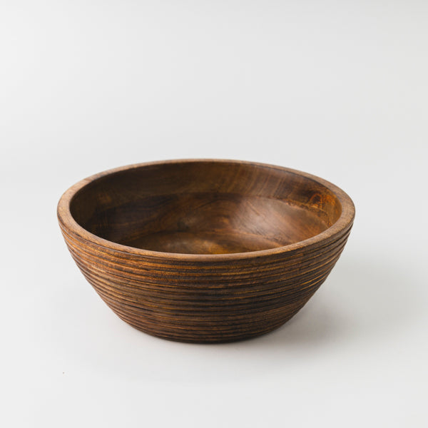 Cascade Handcarved Mango Wood Nested Bowls – Set of 3