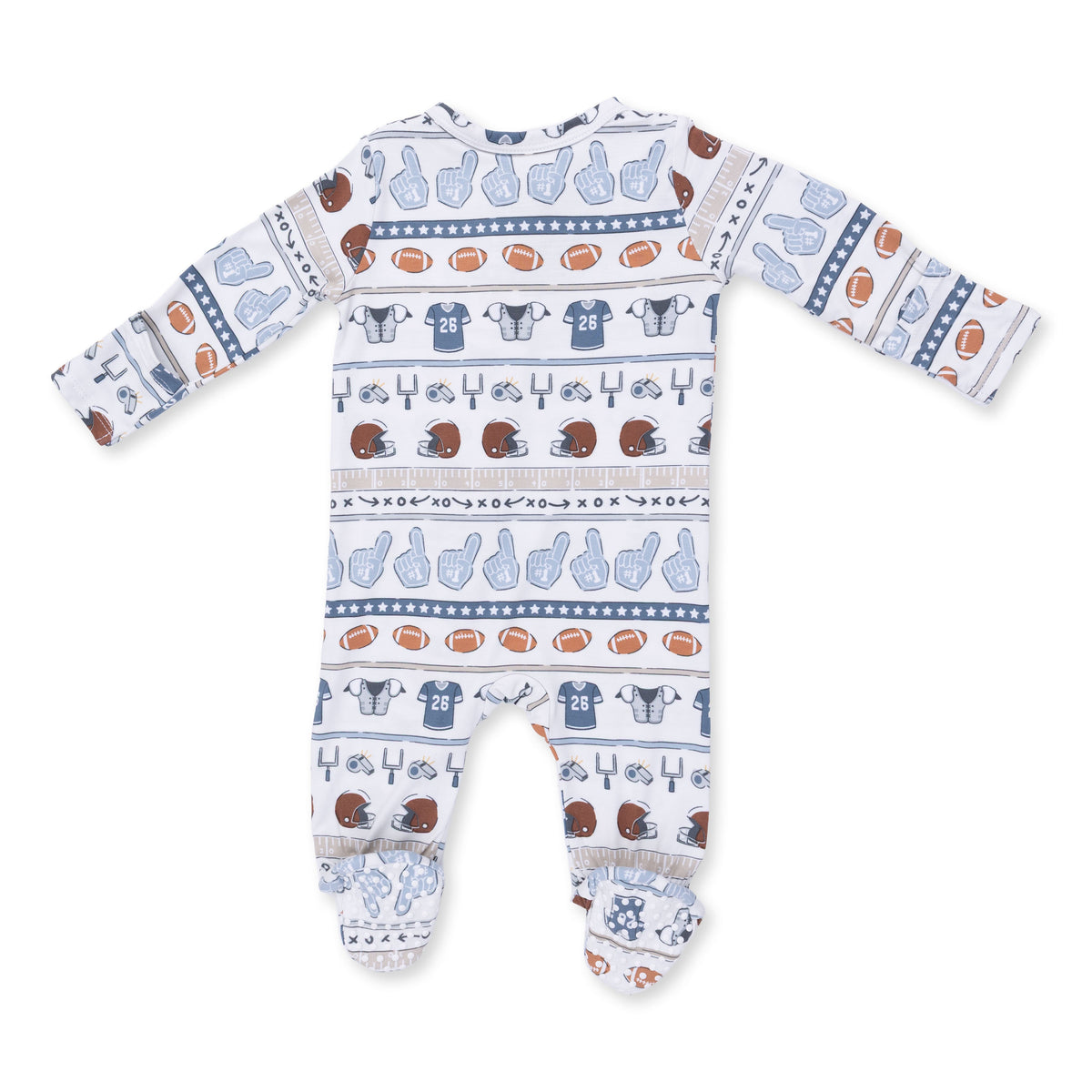 Football Stripe - 2 Way Zipper Footie