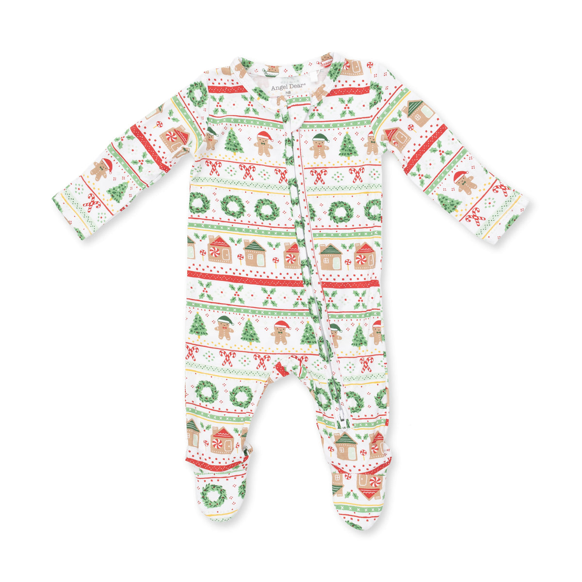 Gingerbread Fair Isle Uni - Bamboo - 2 Way Zipper Footie