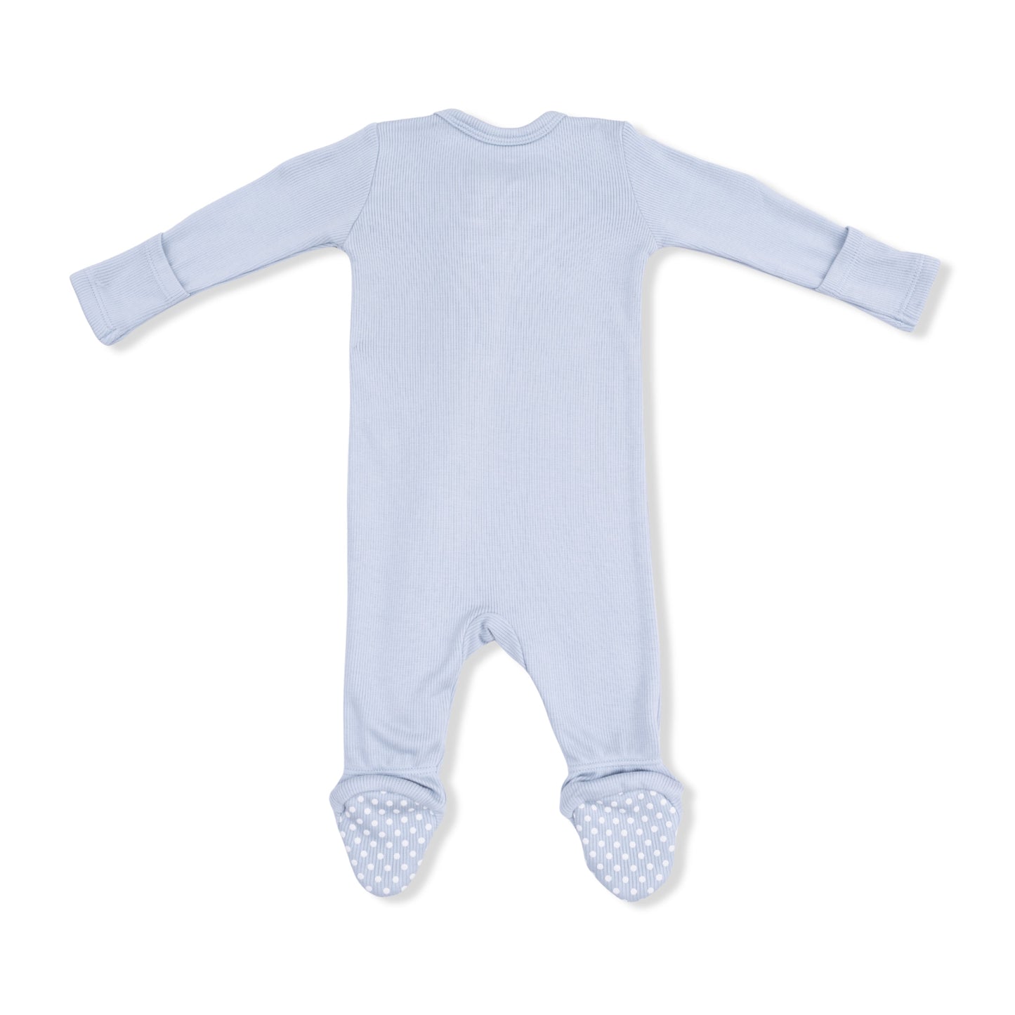 Solid Niagara Mist Rib - 2 Way Zipper Footie