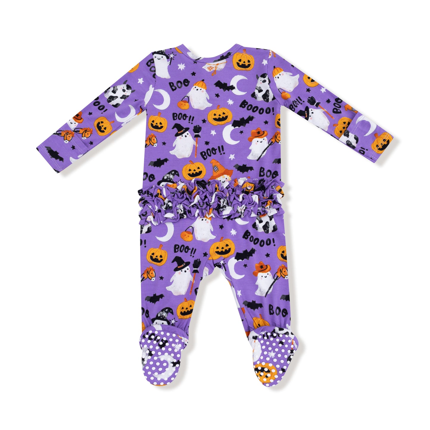 2 Way Zipper Ruffle Back Footie