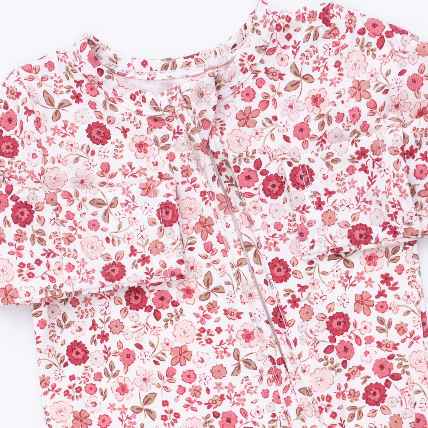 Serene Floral - 2 Way Ruffle Back Zipper Footie