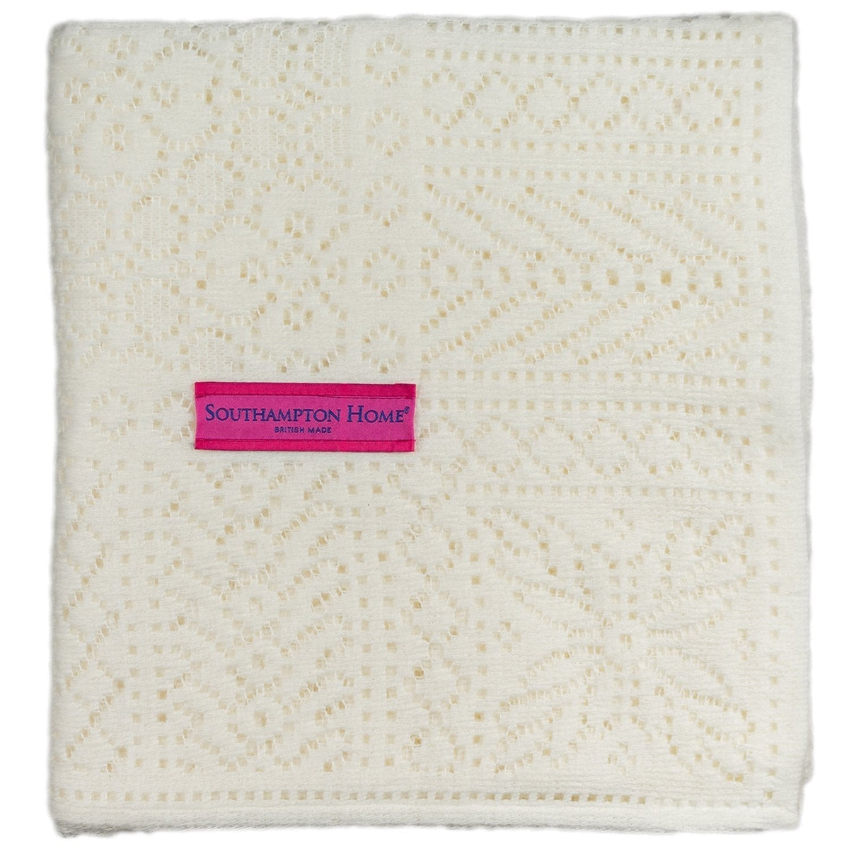 Southampton Home Lace Weave Baby Shawl - Ivory