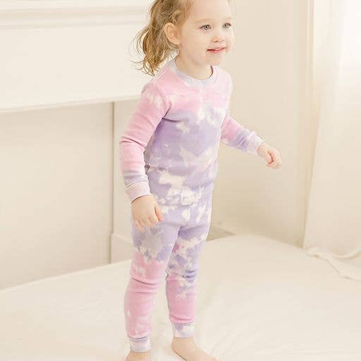 Tie Dyeing Pink Purple Long Sleeve PJs