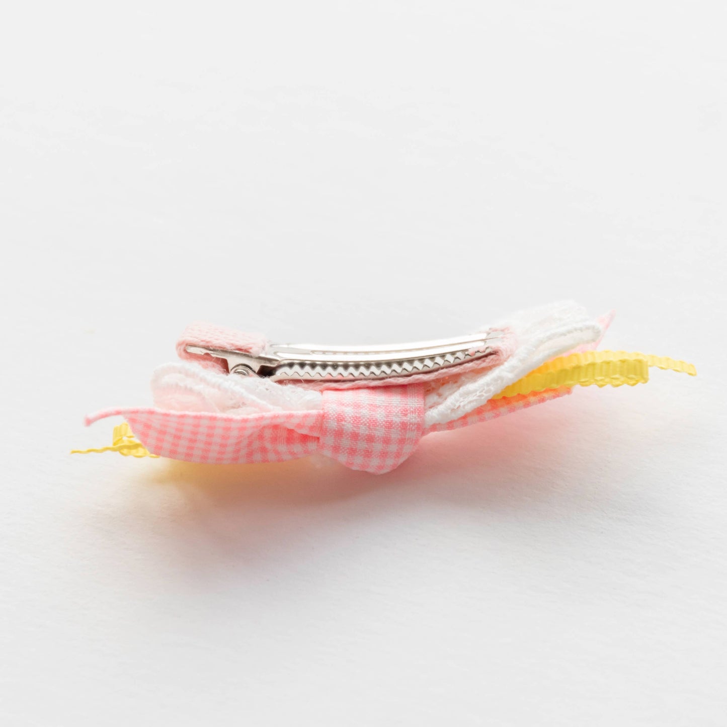 Heart and Ribbon Hair Clips | Pink & Yellow
