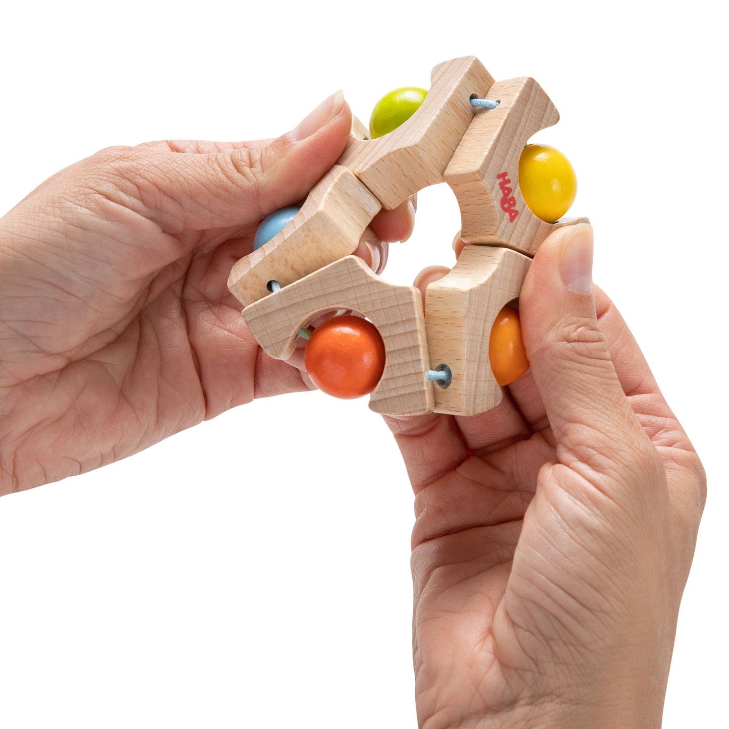 Ball Wheel Wooden Baby Grasping Toy - Montessori Rattle
