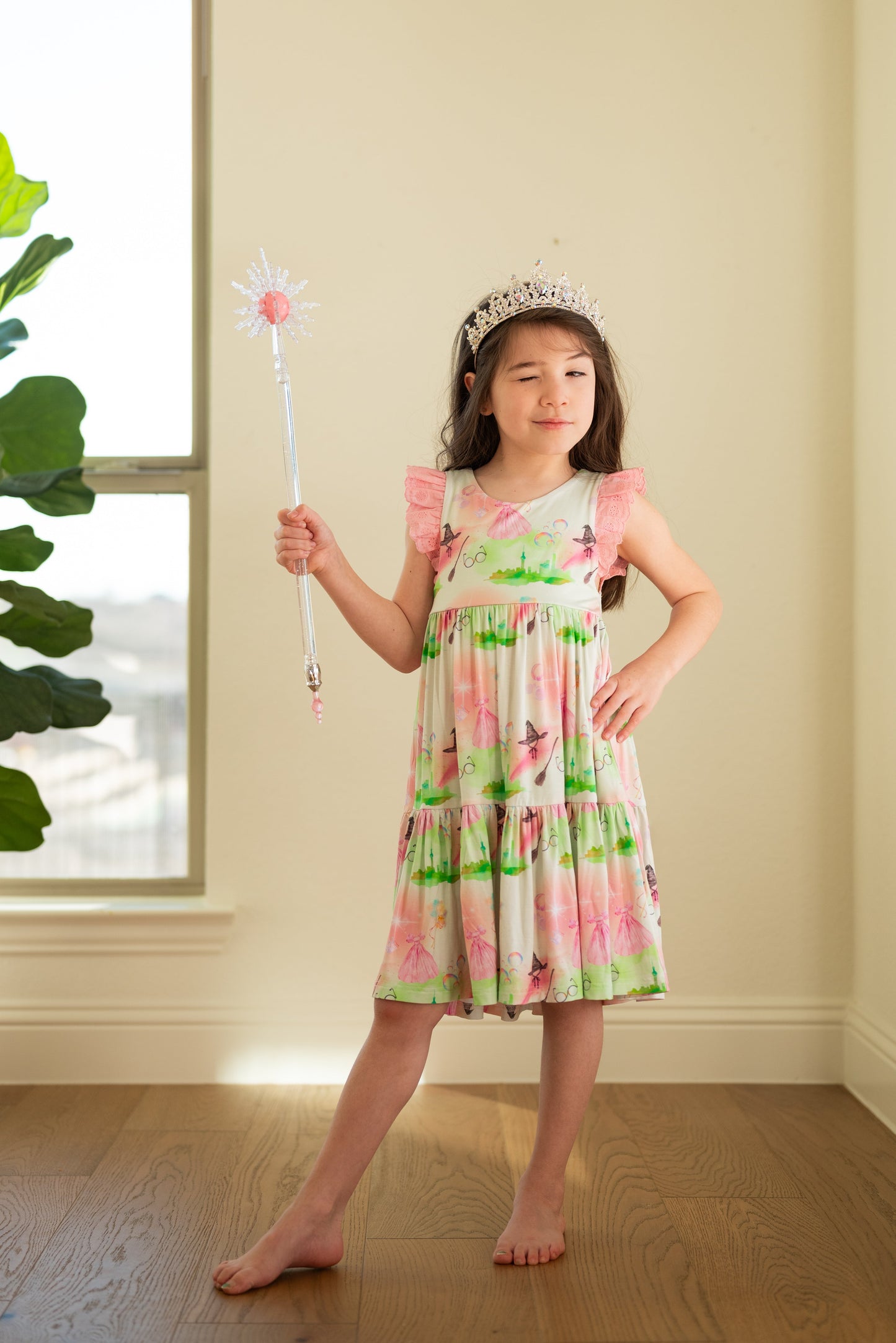 Popular Ruffle Lace Sleeve Tiered Twirl