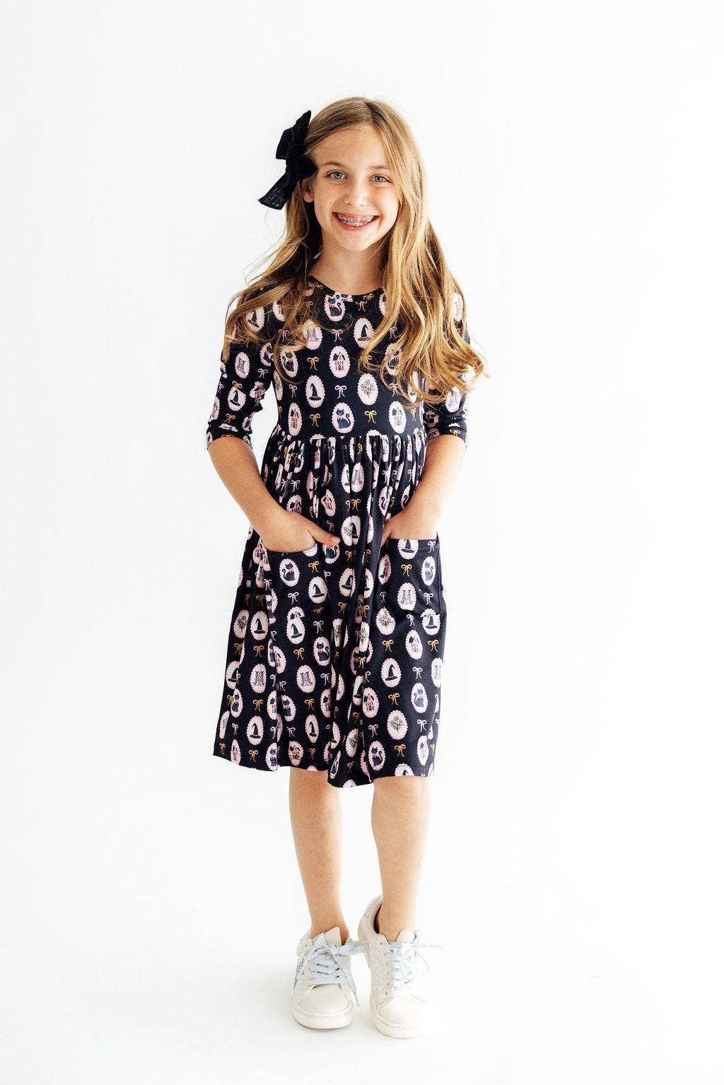 Hocus Pocus 3/4 Sleeve Pocket Dress