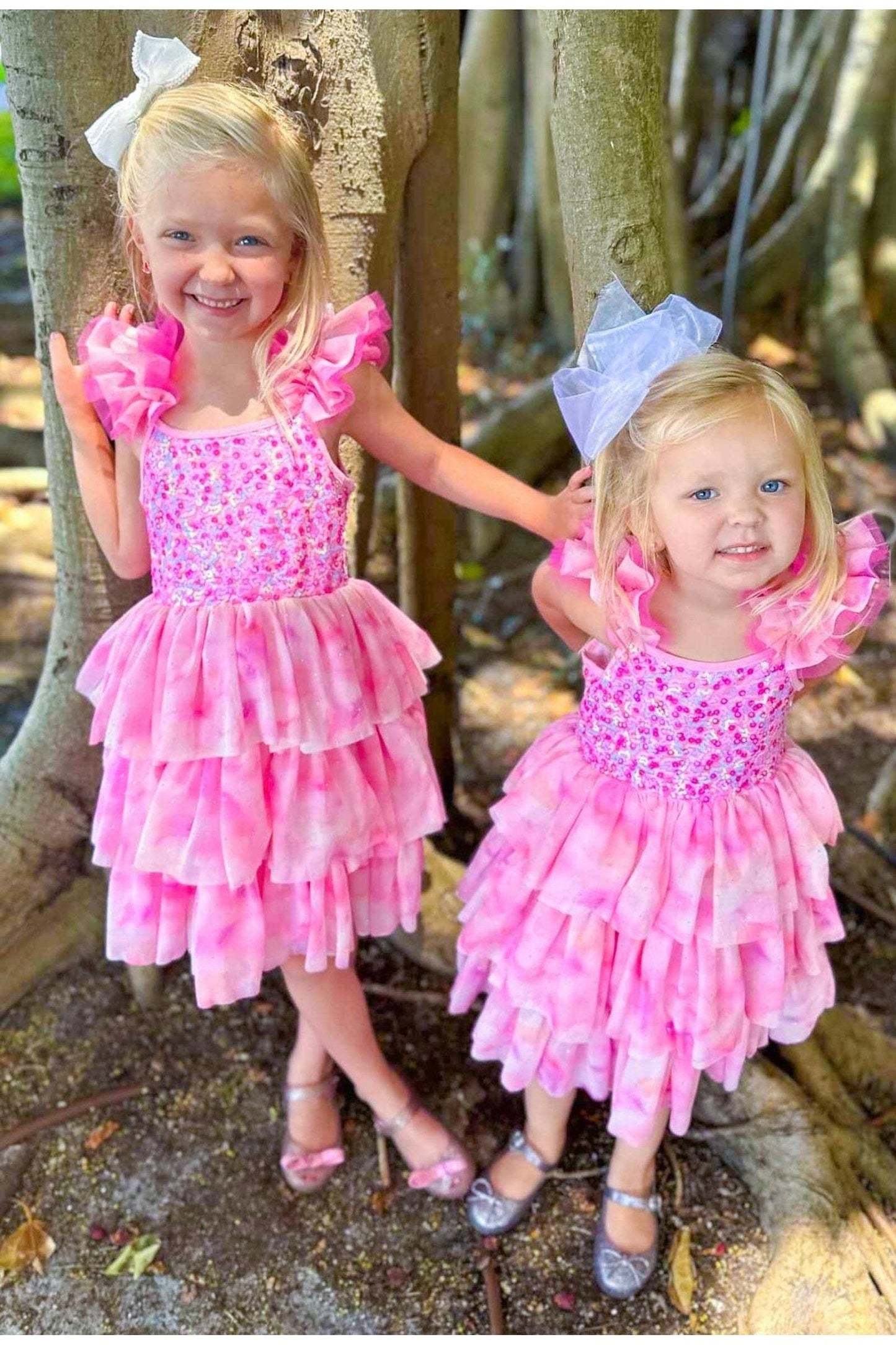 Ombre Pink Sparkle Tulle Dress