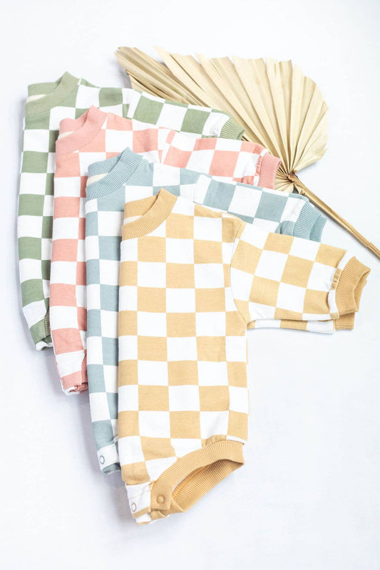 Checkered Oversized Bubble Romper