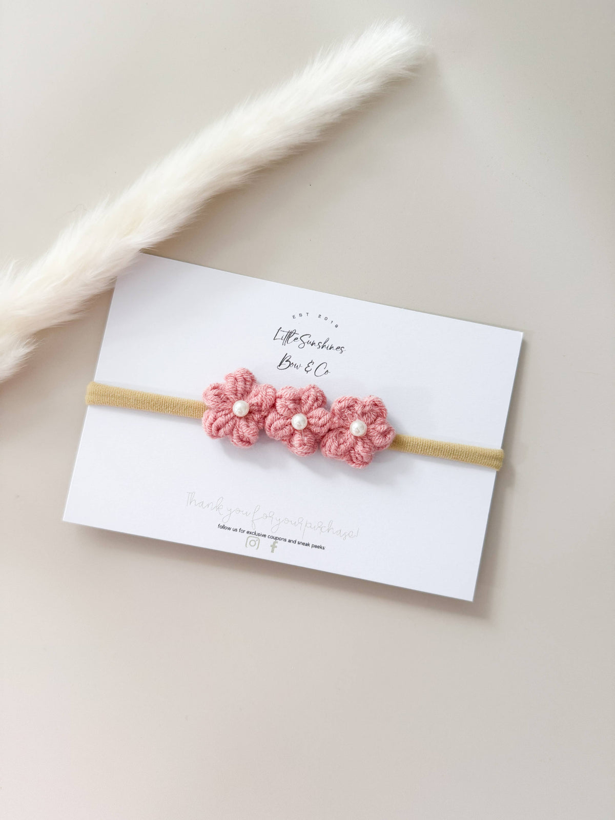 Crochet Flower Nylon Headband
