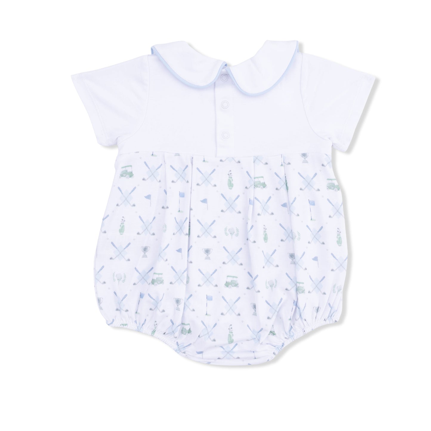 Golf Trellis Blue - Classic Box Pleat Bubble