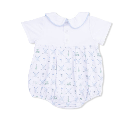 Golf Trellis Blue - Classic Box Pleat Bubble