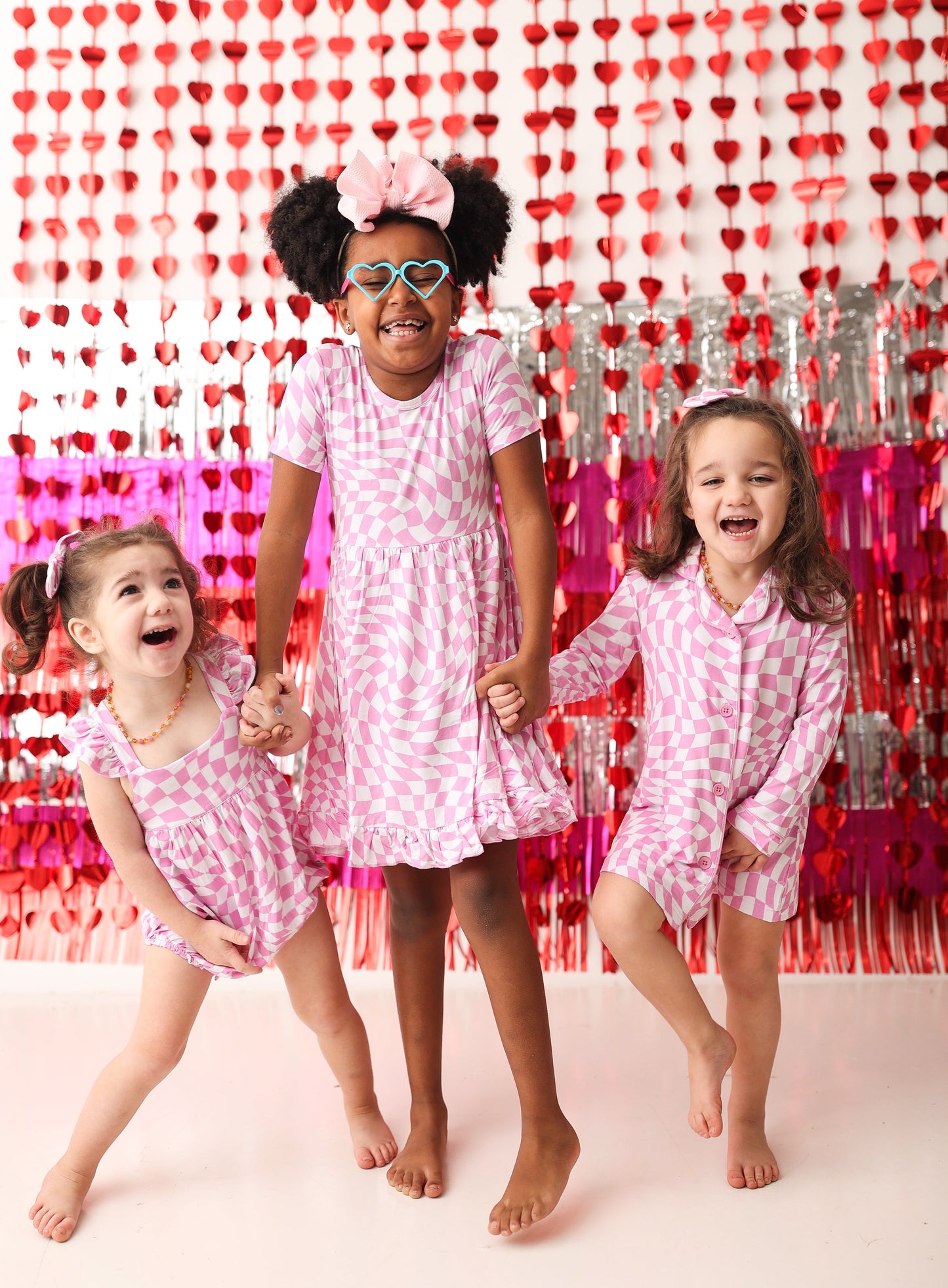 BUBBLEGUM WAVY CHECKERS GIRL'S DREAM GOWN