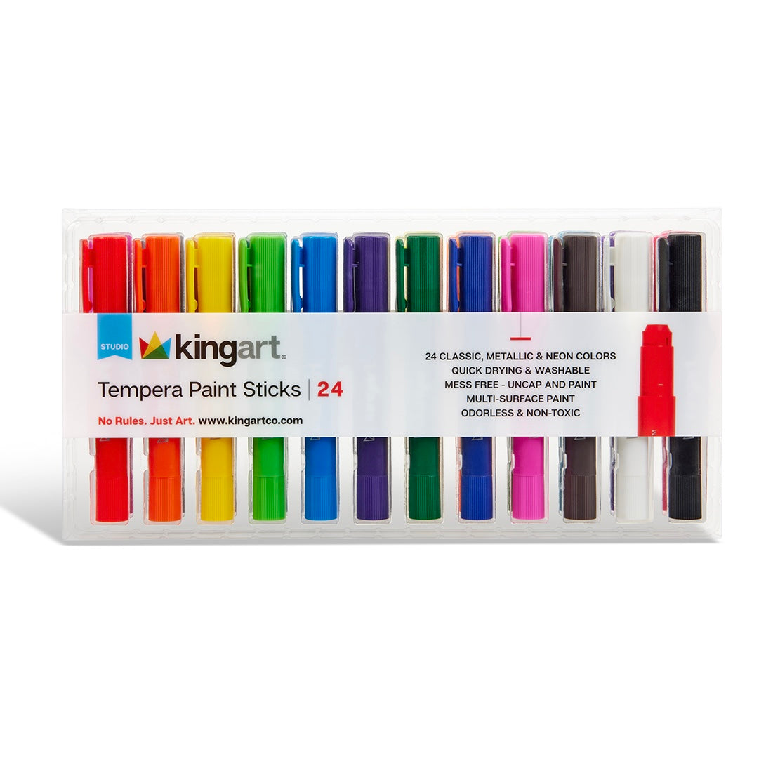 Tempera Paint Thin Sticks, 24 Colors