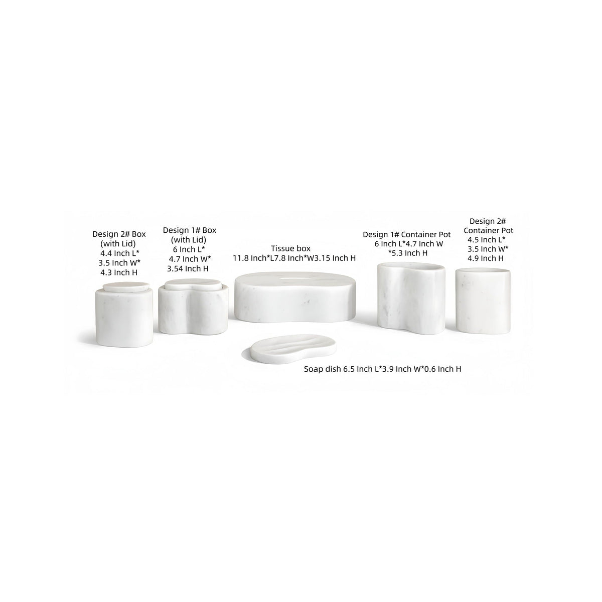 Elegant Natural Marble Bathroom Accessories Set