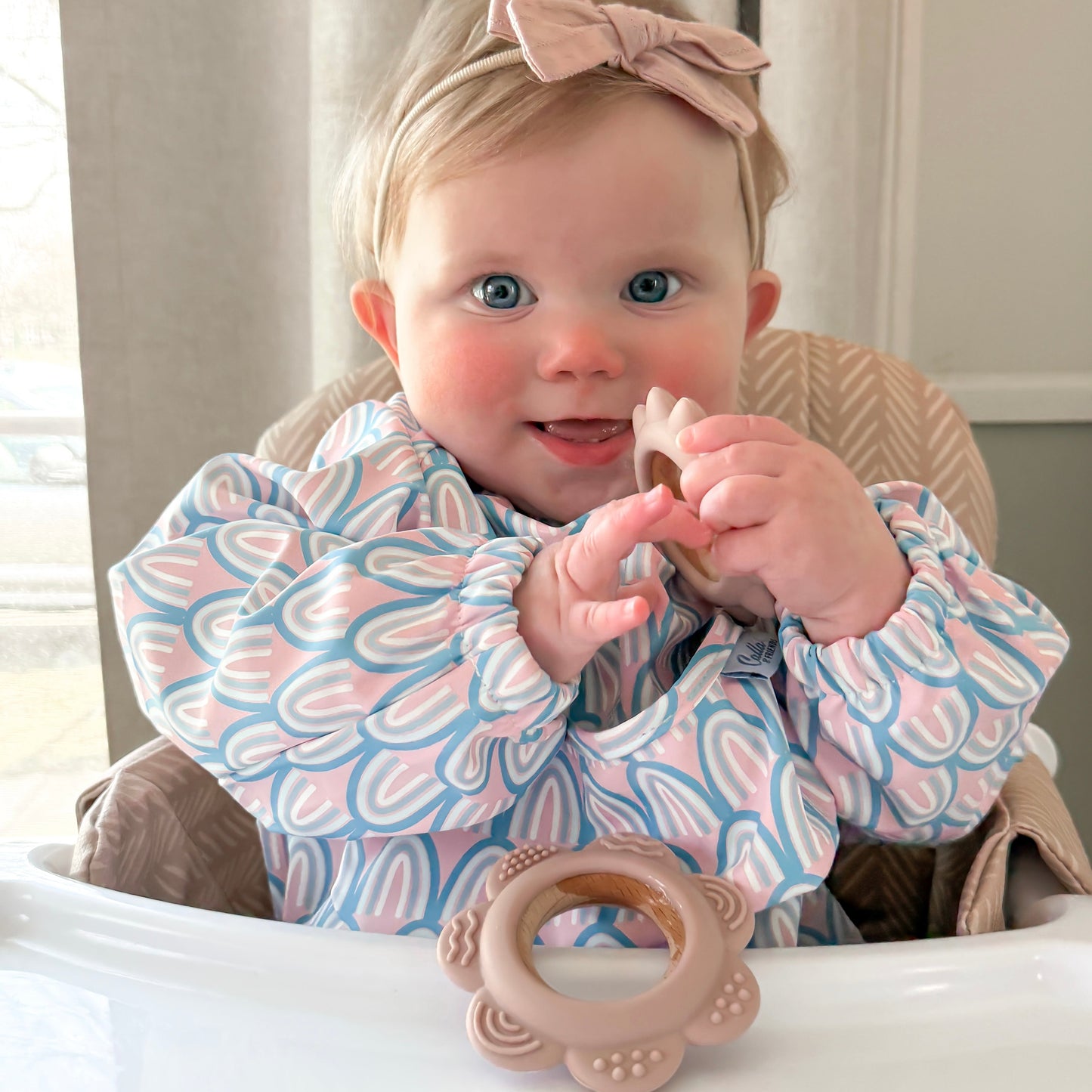 Garden Party Teether Collection - Silicone & Beechwood Flower