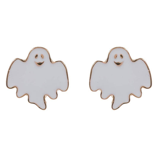 Enamel Halloween Cute Ghost Stud Earrings