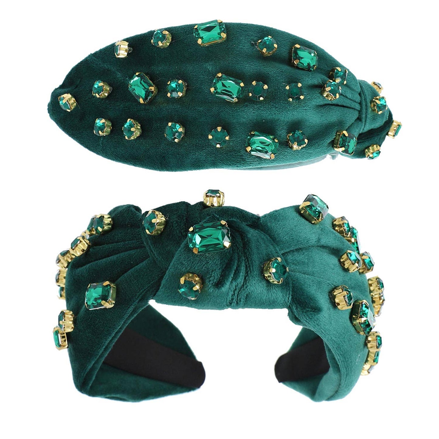 Rhinestone Jeweled Velvet Knotted Headband