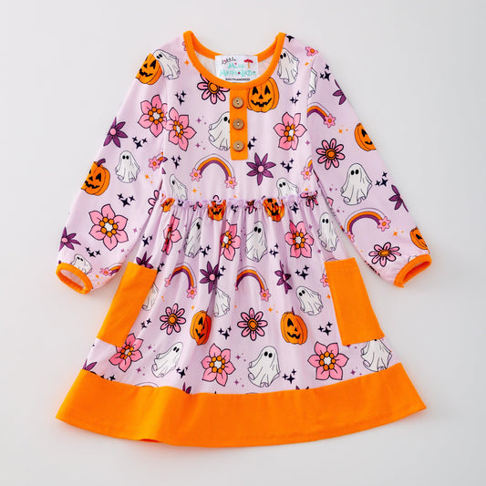 Halloween Rainbow Ghost Play Wear Dress