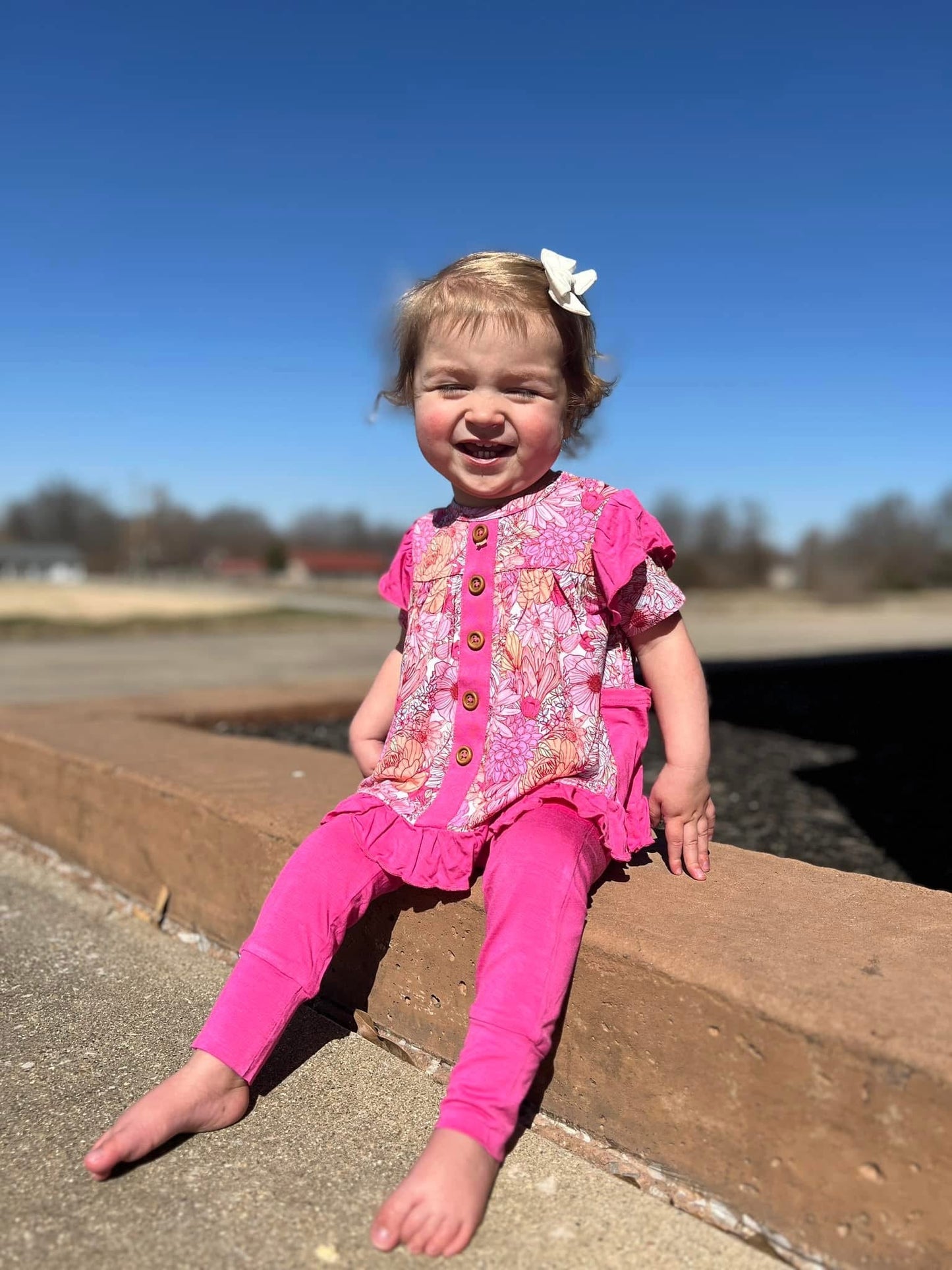 Journee Bamboo Short Sleeve Peplum + Legging Set