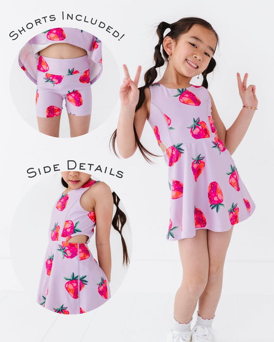 Strawberries | Open Sides Dress (with detached shorts!)