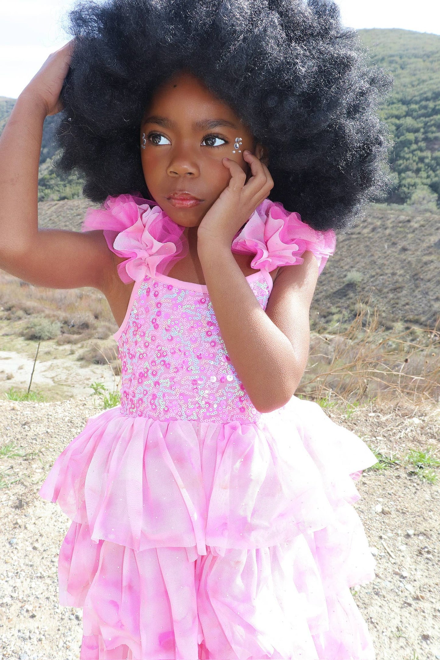 Ombre Pink Sparkle Tulle Dress