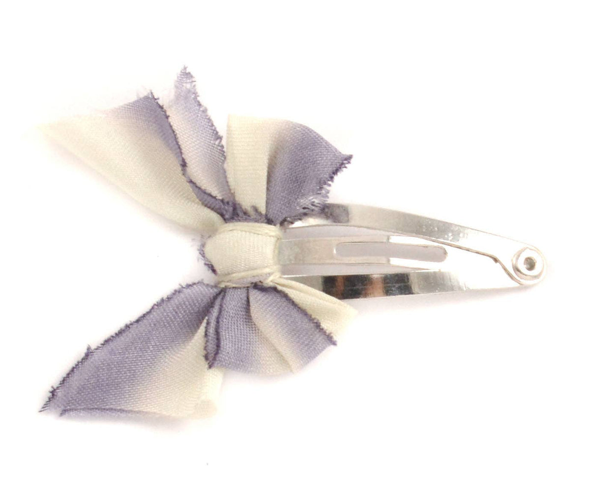 Mini Dip Dyed Fabric Bow Hair Clips — Handcrafted Silk Bows