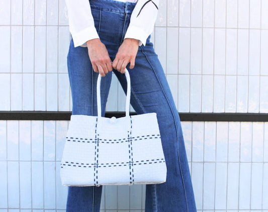 The Midi Piper Handwoven Tote · Recycled Plastic
