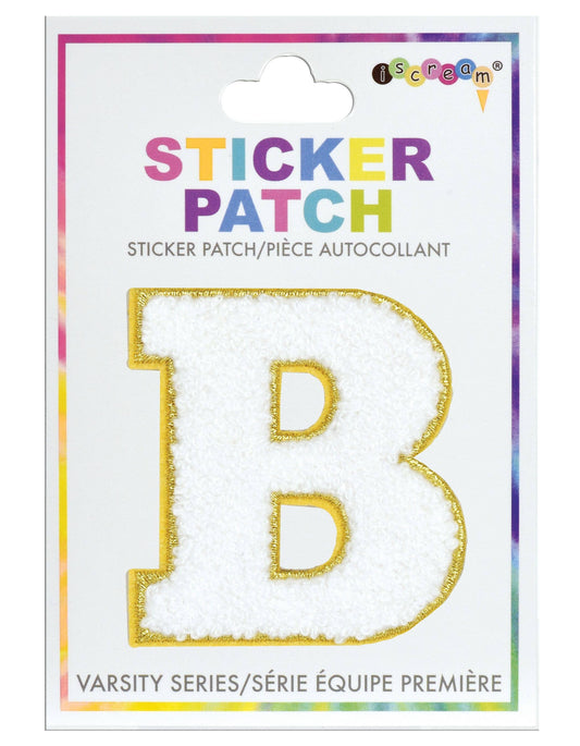 B White Varsity Letter Sticker Patch
