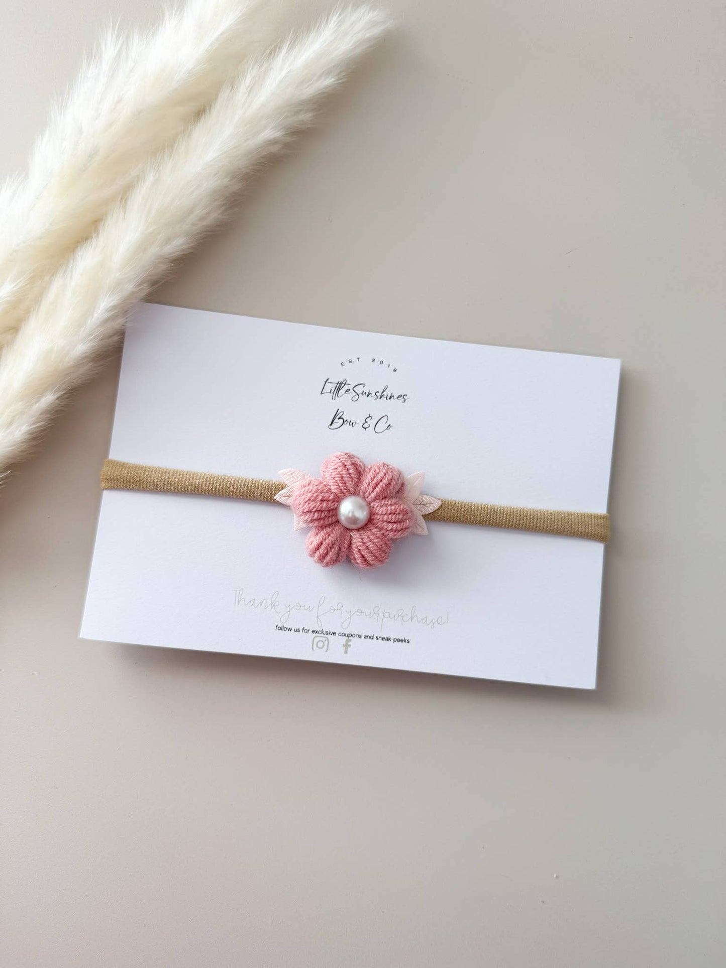 Knit Pearl Flower Hair Clips & Headbands