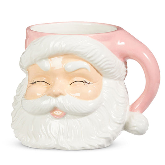 Large Ceramic Pink Santa Mug