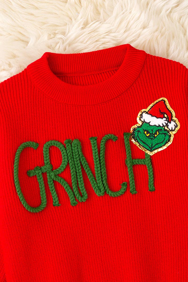 Red Christmas character knitted sweater. TPG51591 AMY