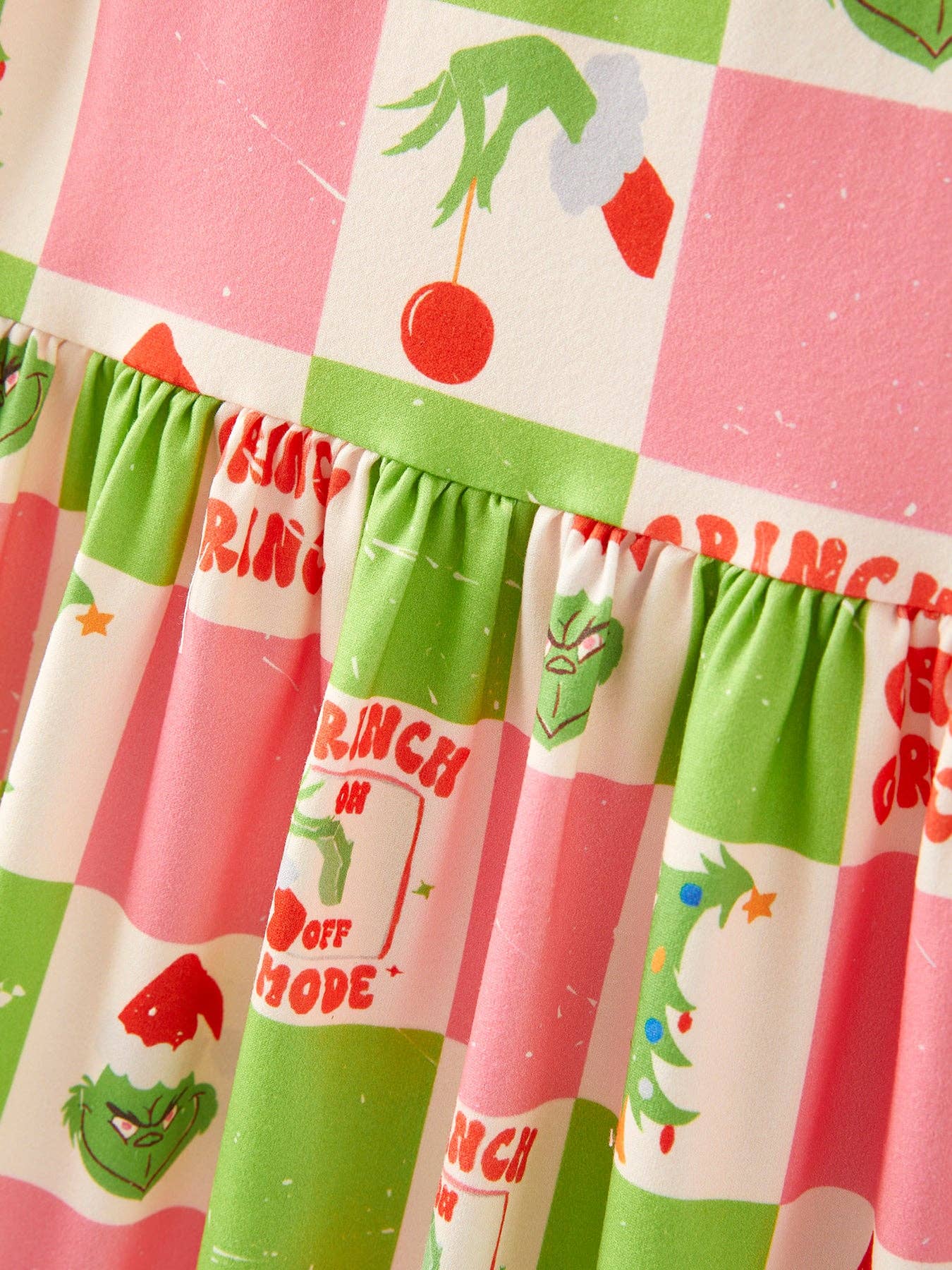 Pink & Green Check Grinch Dress Unicorn Tooth Pink & Green Check Grinch Dress Unicorn Tooth