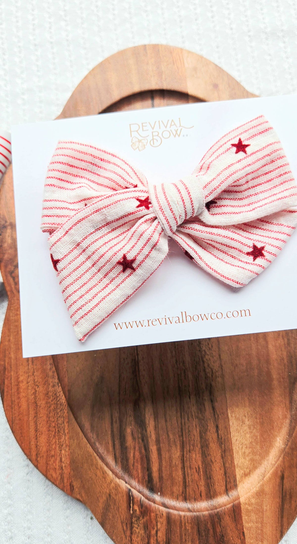 Large Pinwheel Bow on Clip • Stars & Stripes