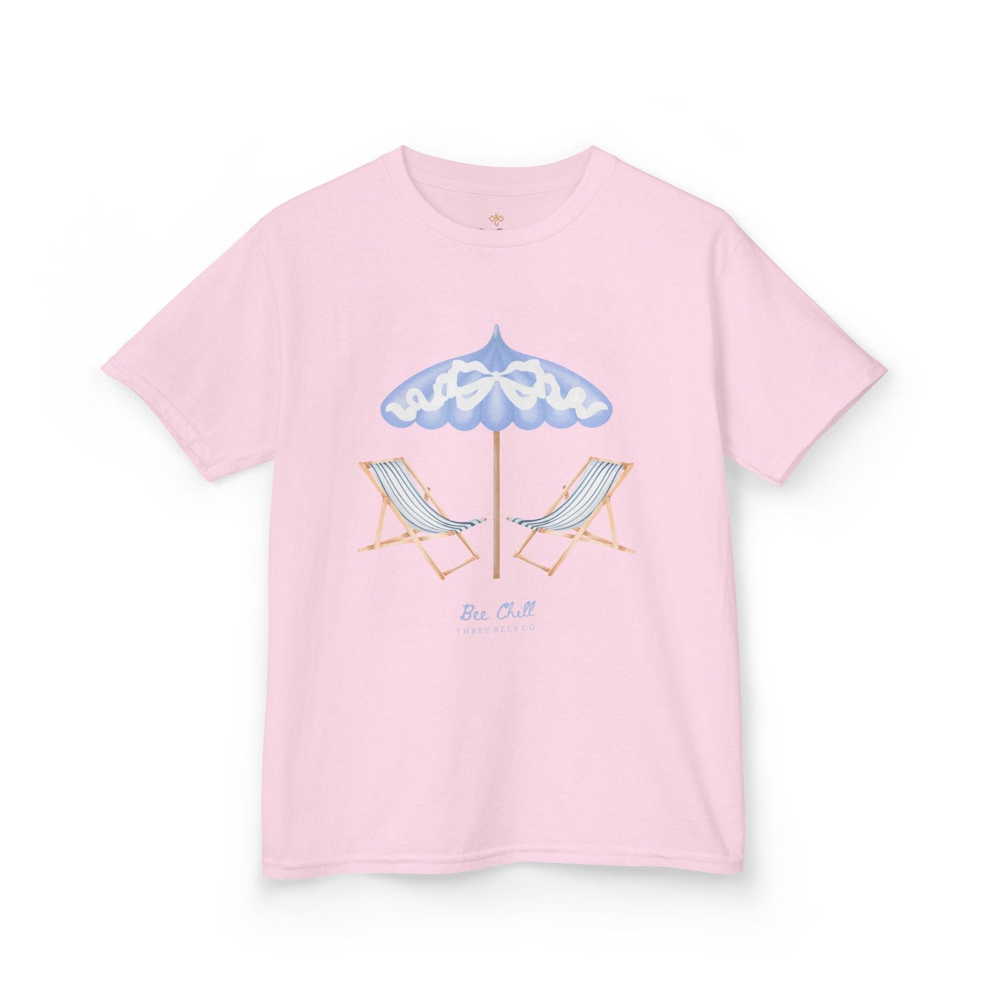 Be Chill Girls Beach Chairs and Umbrella Short Sleeve Youth Hive Tee