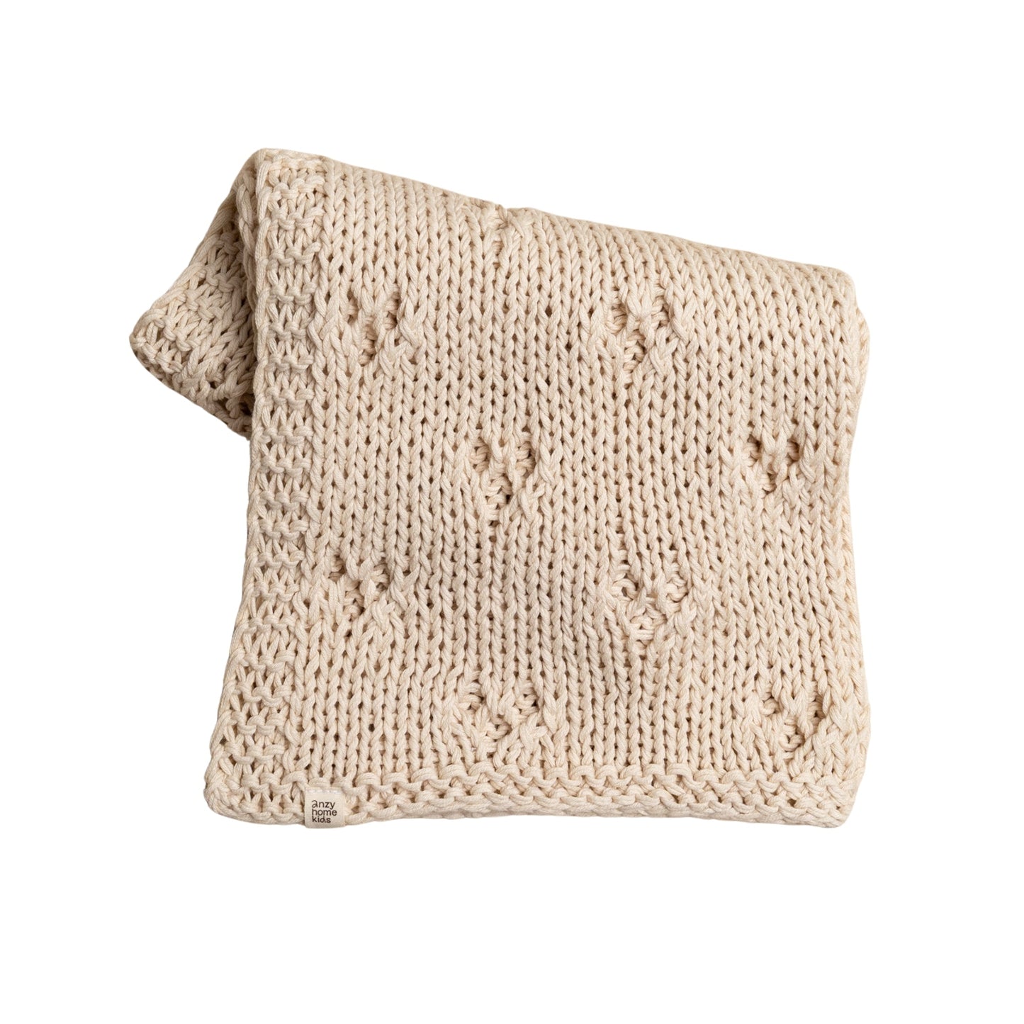 Baby Blanket Hand-Knitted Pointelle