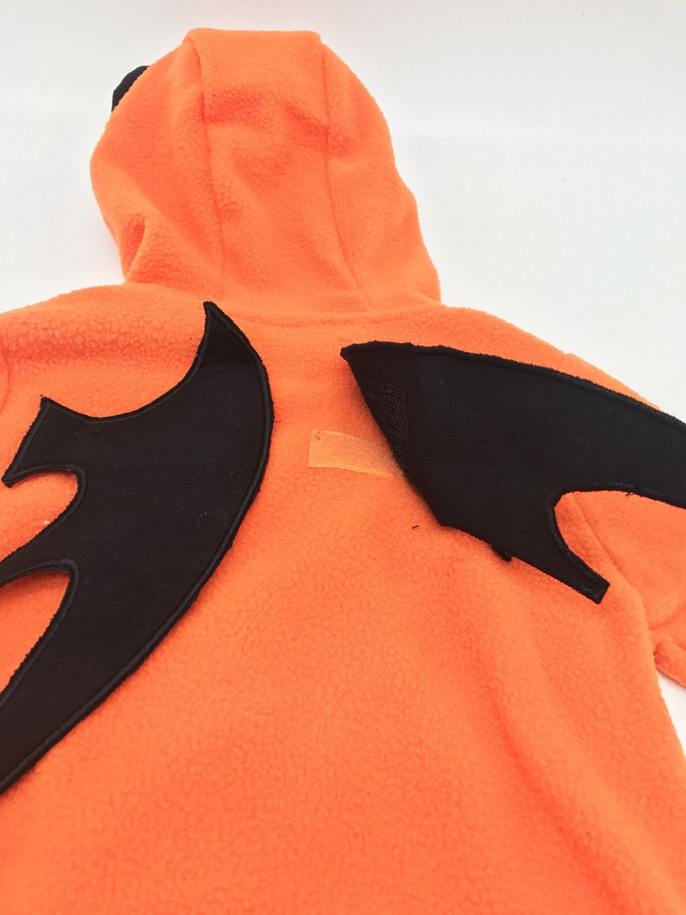 Halloween Unisex Orange Fleece Pumpkin Hooded Long Sleeve Romper