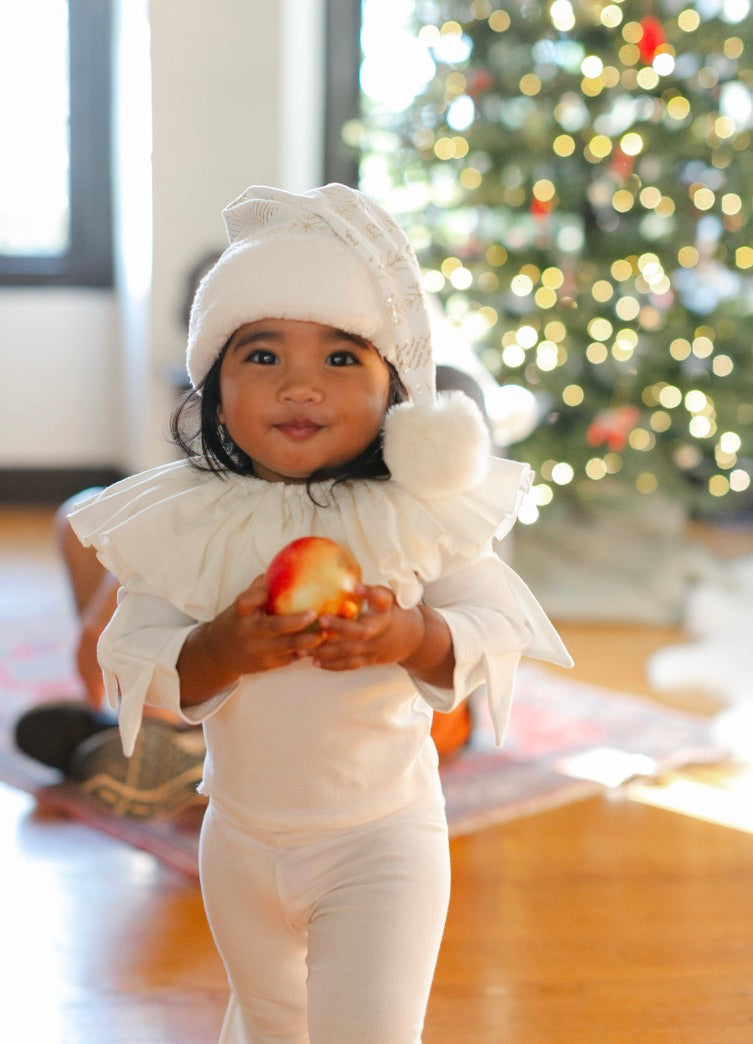 White Holiday Elf Pajama Costume