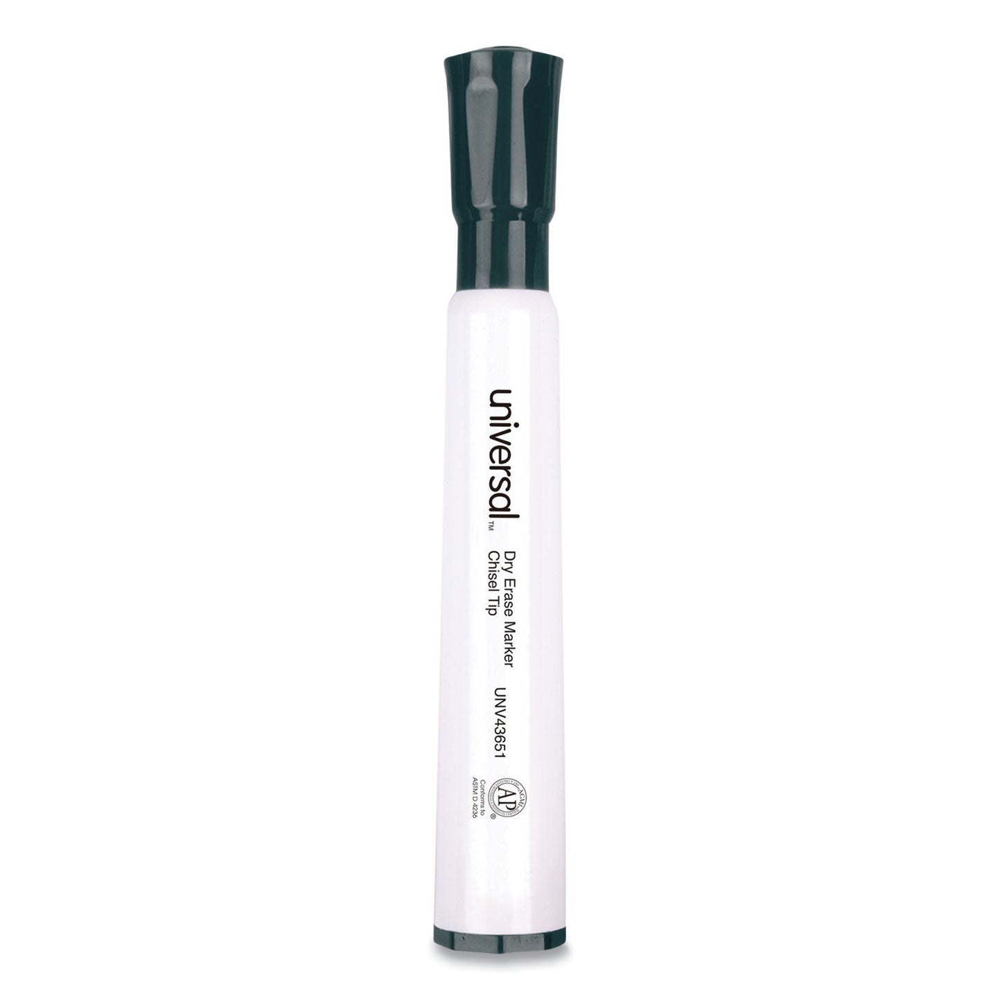 Universal Dry Erase Marker, Broad Chisel Tip, Black, Dozen