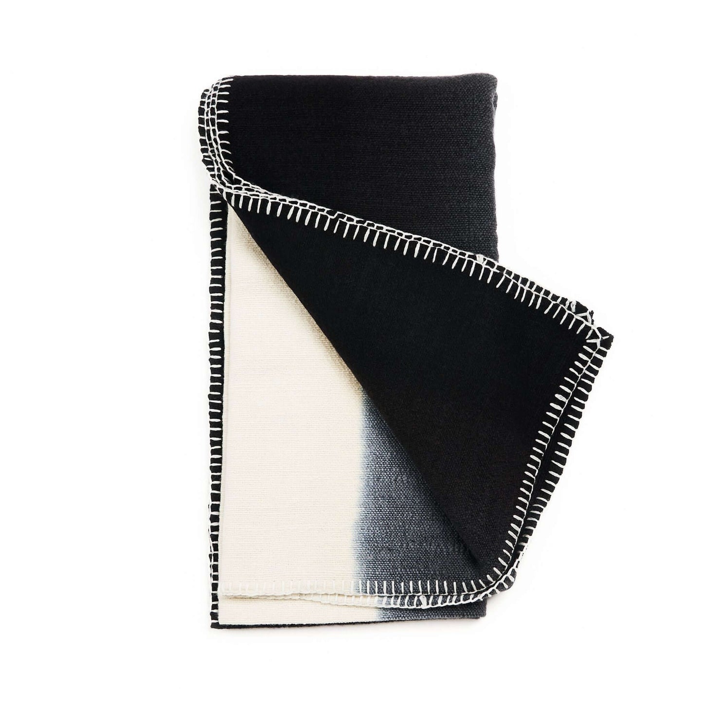 Handwoven Black and White Ink Soft Merino Throw Blanket