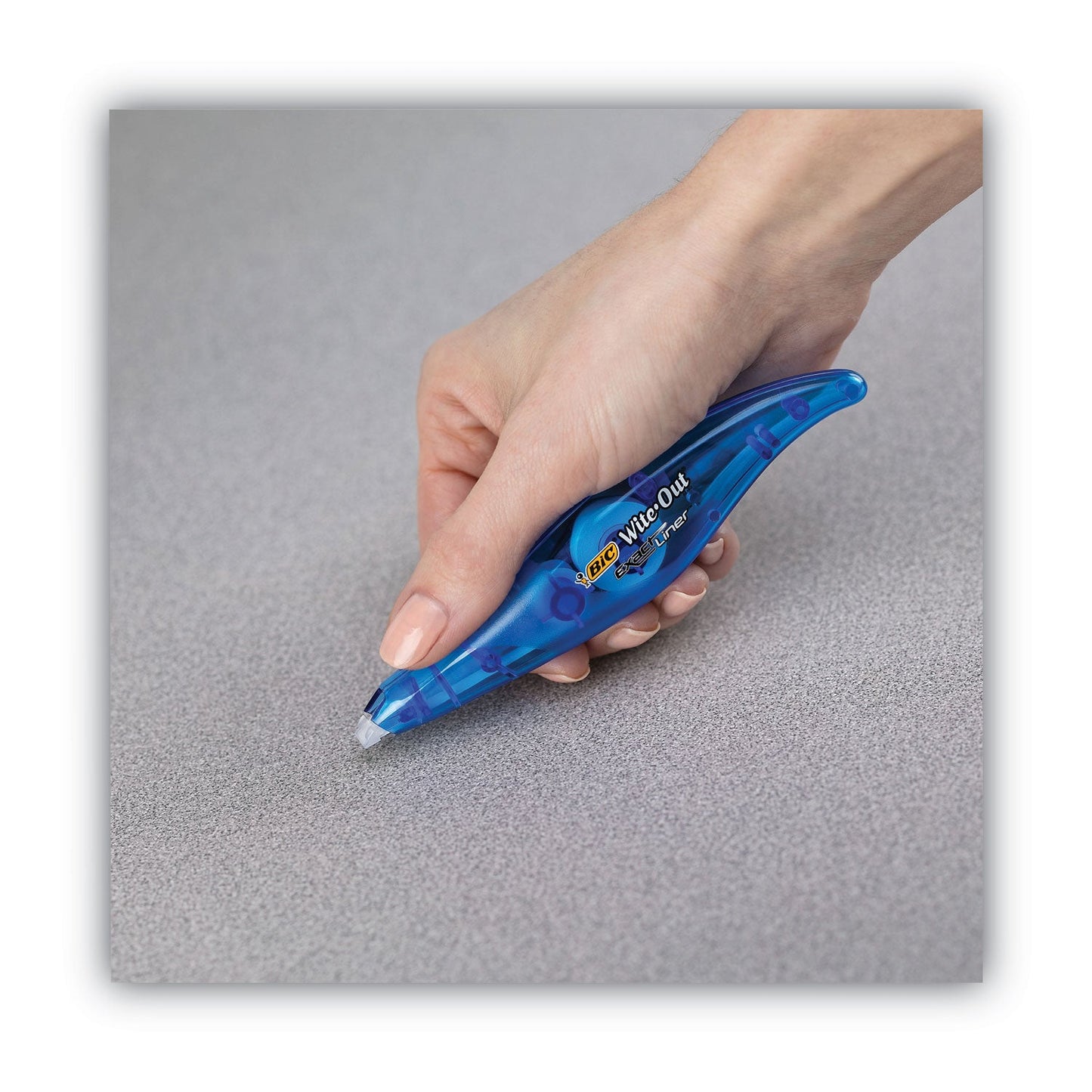 BIC Wite-Out Brand Exact Liner Correction Tape, Non-Refillable, Blue/Orange Applicators, 0.2" x 236", 2/Pack