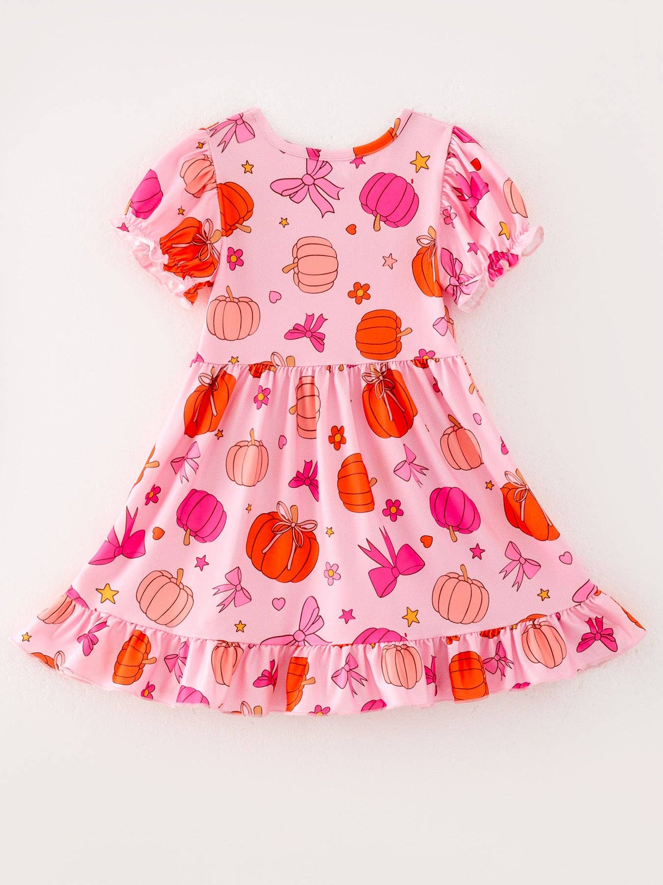 Pumpkin Ghost Print Milk Silk Dress