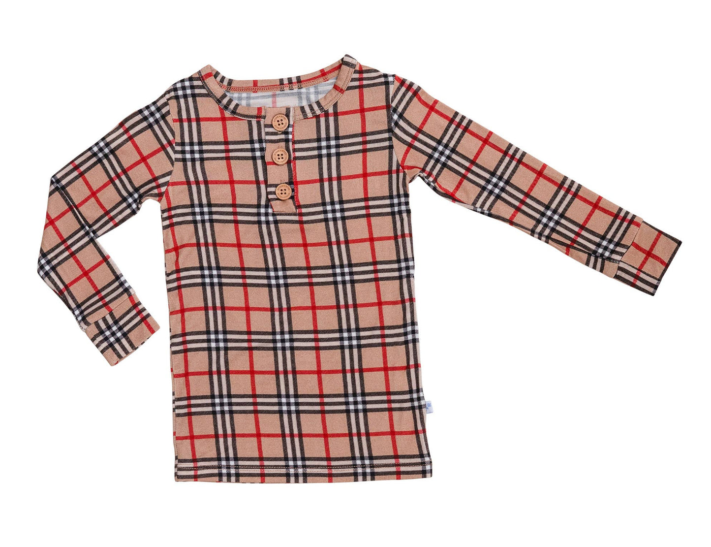 London Plaid Long Sleeve Henley Pajamas