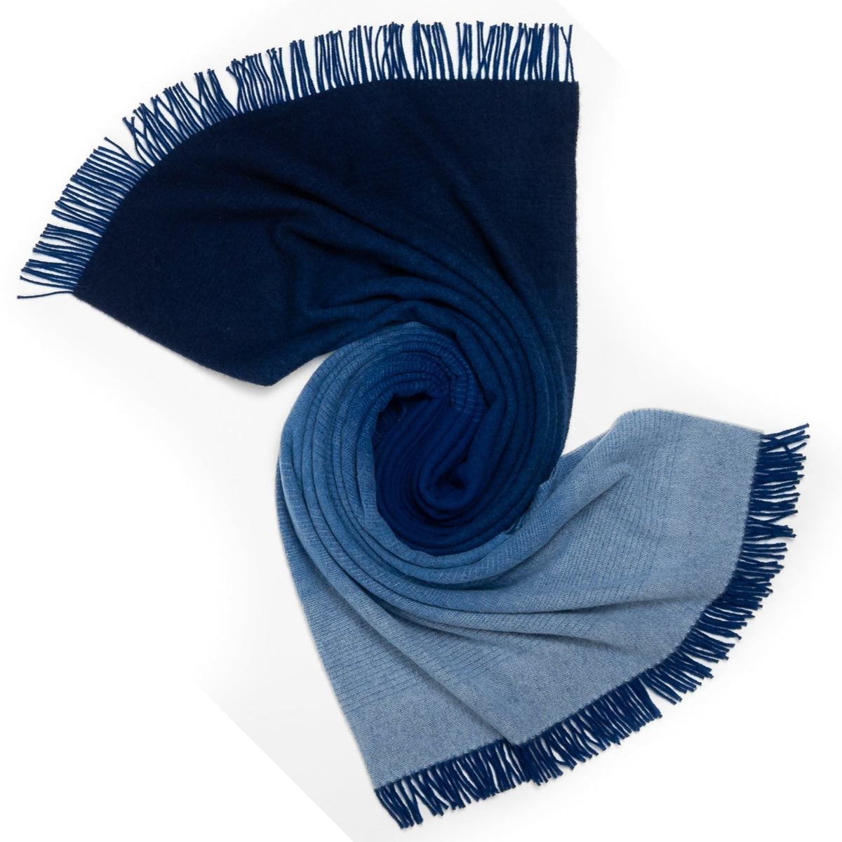 Whisper Ombre Merino Throw in Deep Water