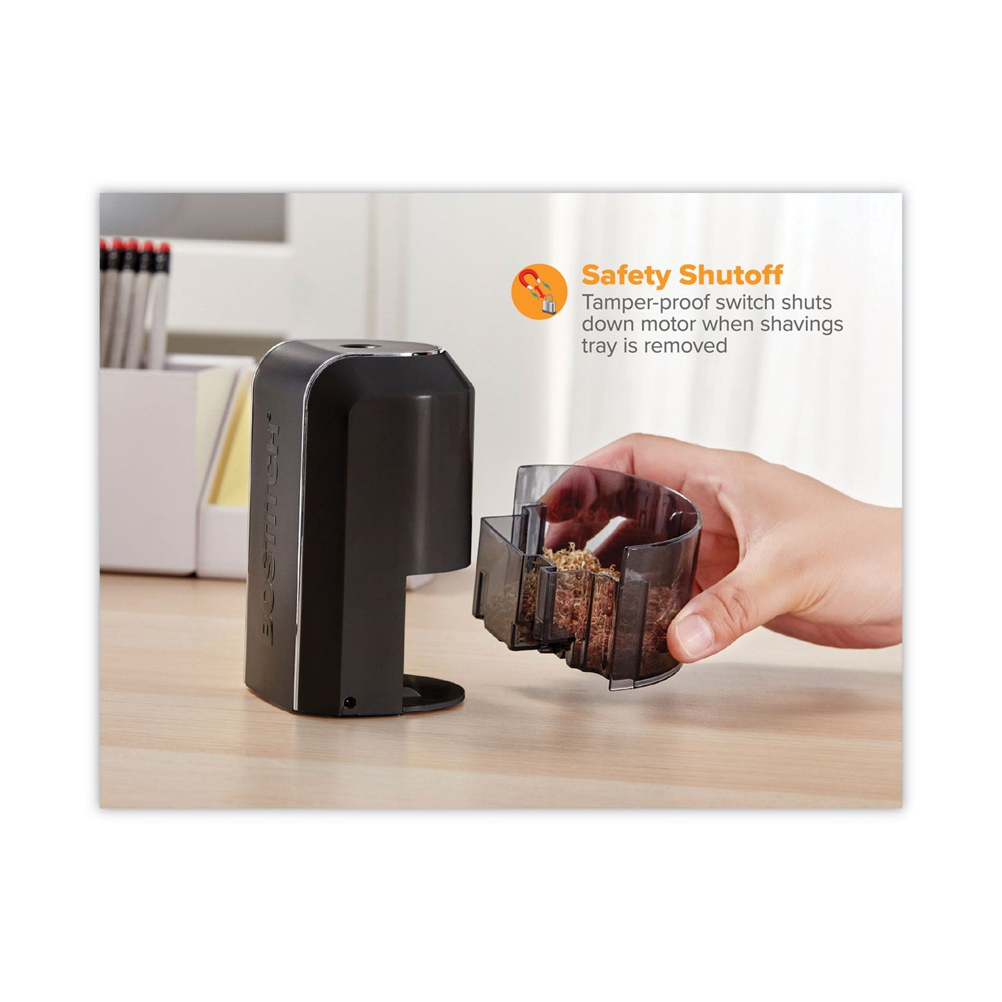 Bostitch Vertical Electric Pencil Sharpener, AC-Powered, 4.5 x 3.75 x 5.5, Black