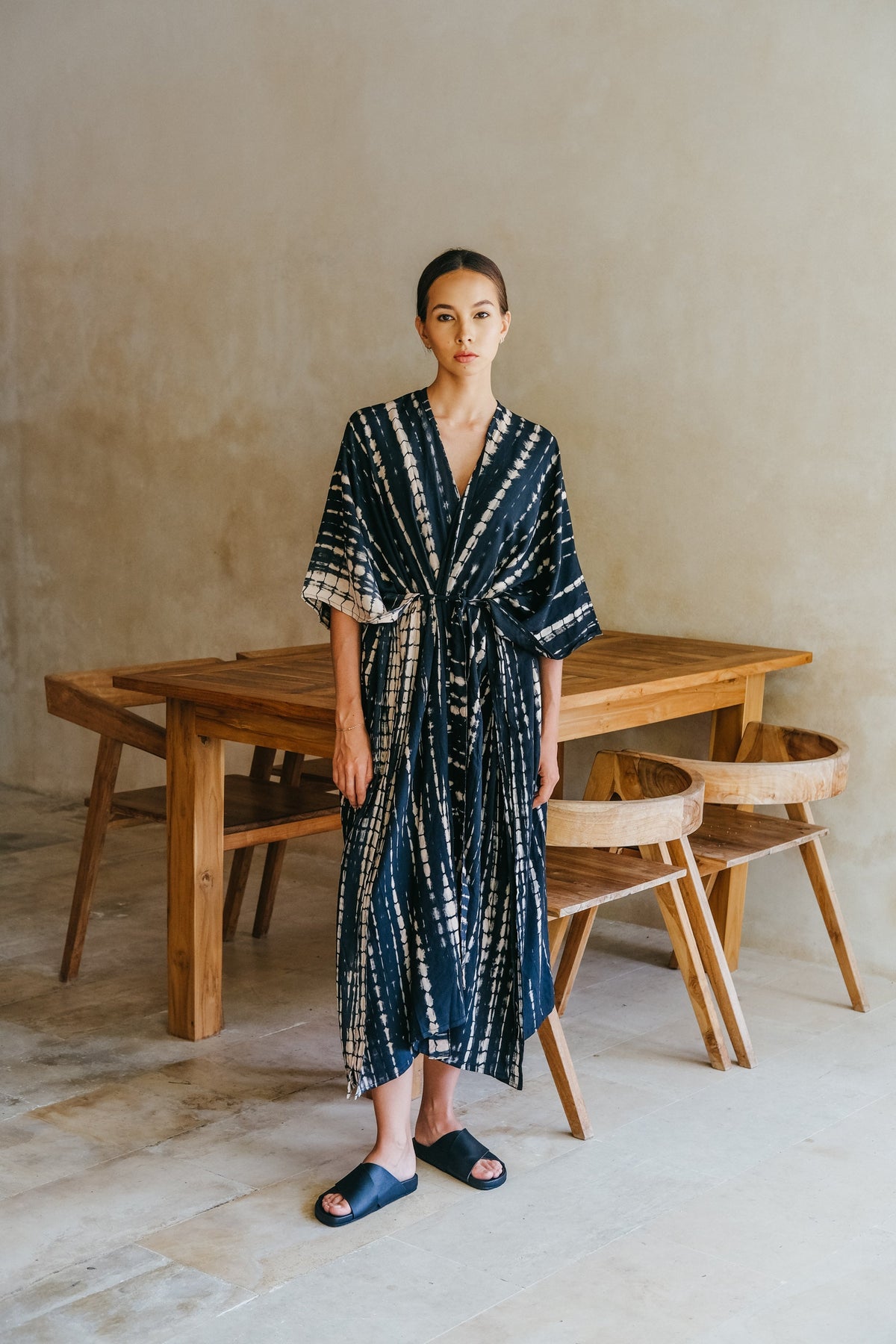 Lindy Hand Dyed Kimono in Black