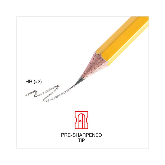 Universal #2 Pre-Sharpened Woodcase Pencil, HB (#2), Black Lead, Yellow Barrel, 72/Pack