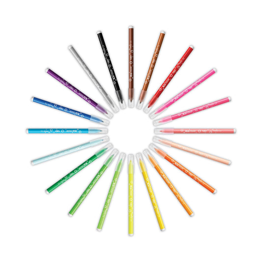 BIC Kids Ultra Washable Markers, Medium Bullet Tip, Assorted Colors, 20/Pack